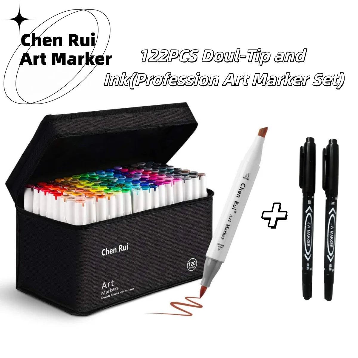48-180 Dual Tip Alcohol Marker Brush Chisel Tip