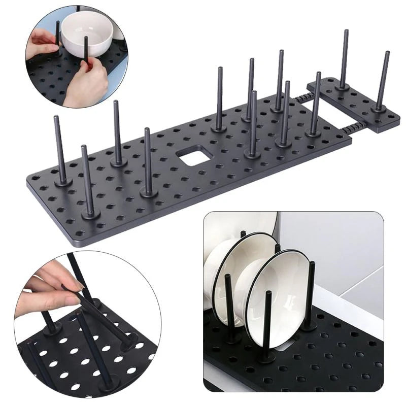 Organizer Dish Drying Rack Plates Shelf Removable Plastic