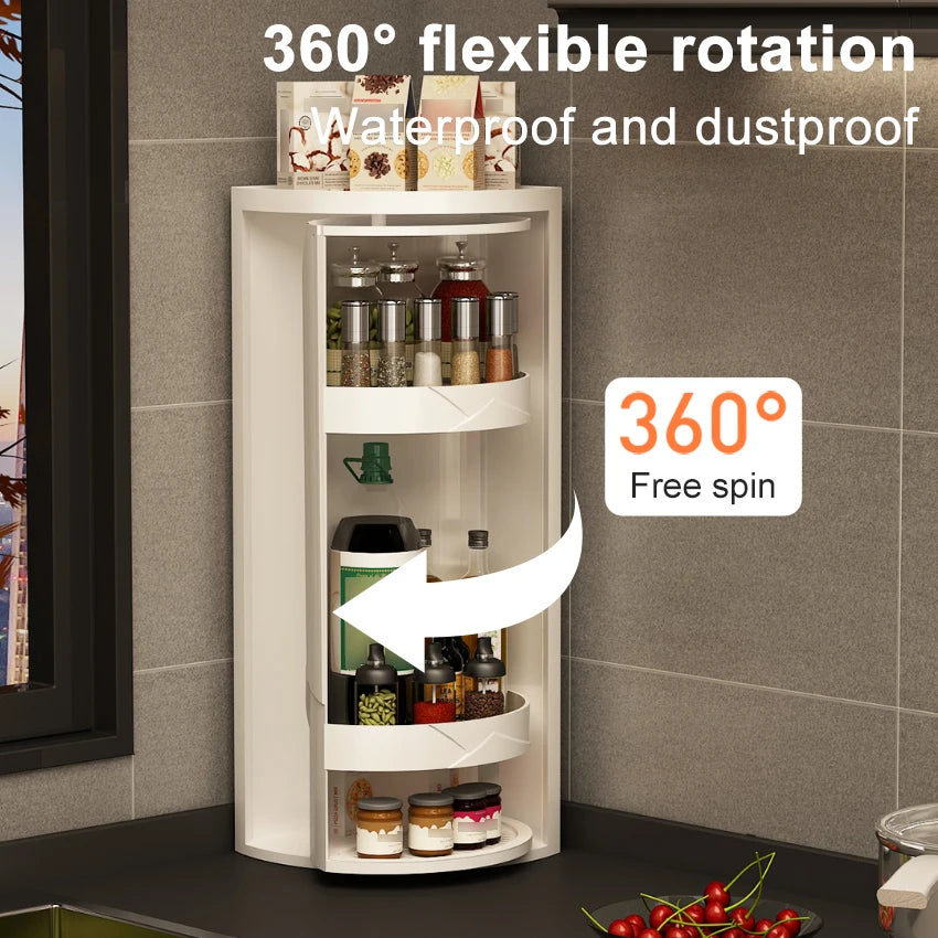 Rotatable Layered Adjustable Shelf Bottle Holder Condiment