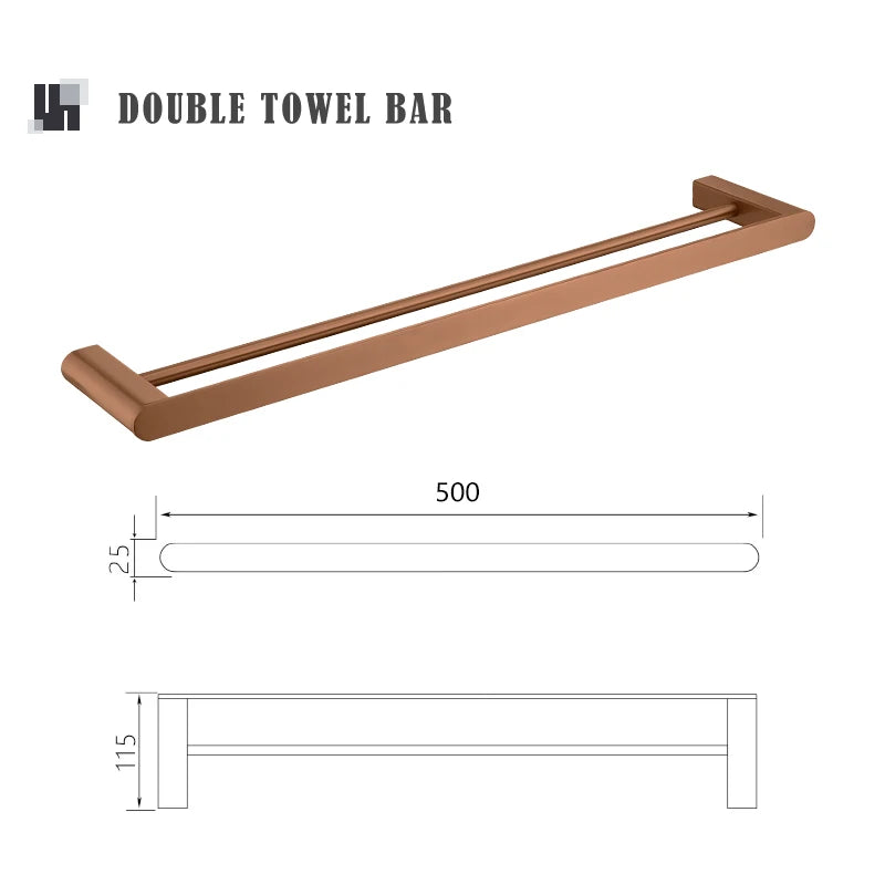Brushed Rose Gold Storage Rack Towel Bar Tissue