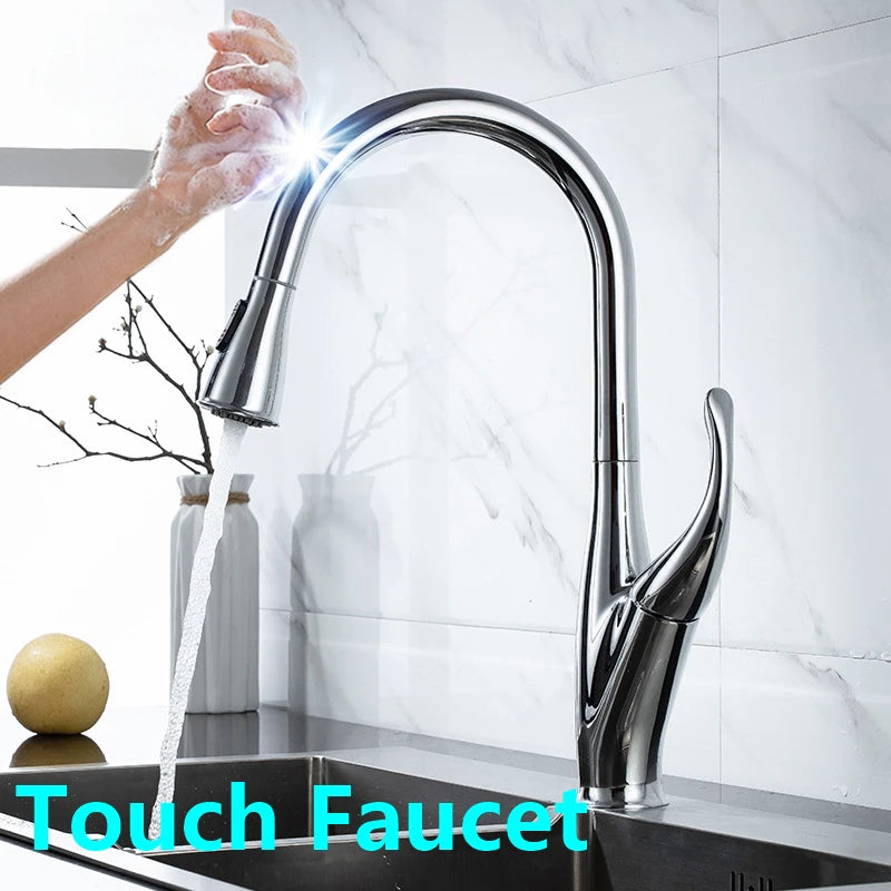 Brushed Nickel Touch On Faucet Quality Brass Cold