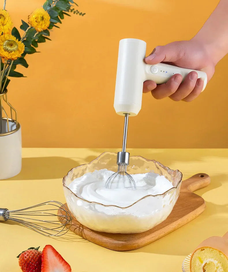 Electric Egg Beater Food Whisk Handheld Rechargeable Speeds