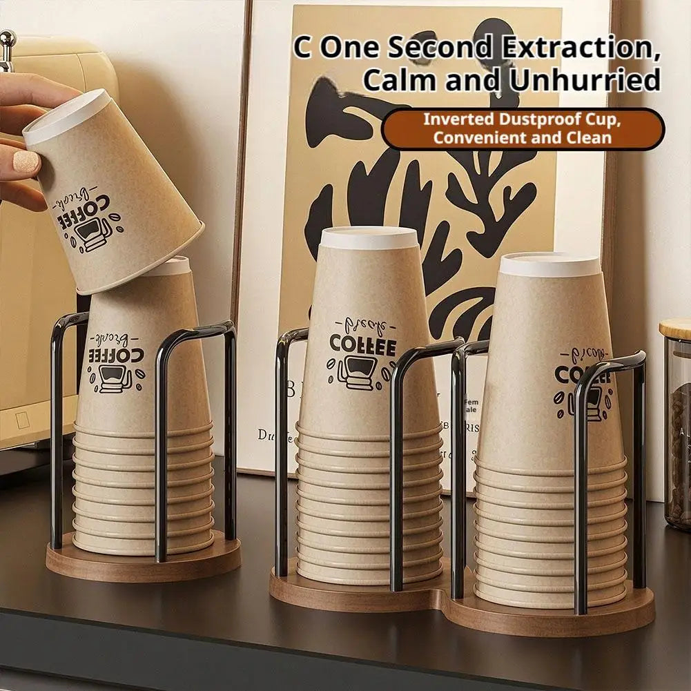 Disposable Cup Holder Desktop Paper Cup Dispenser Storage