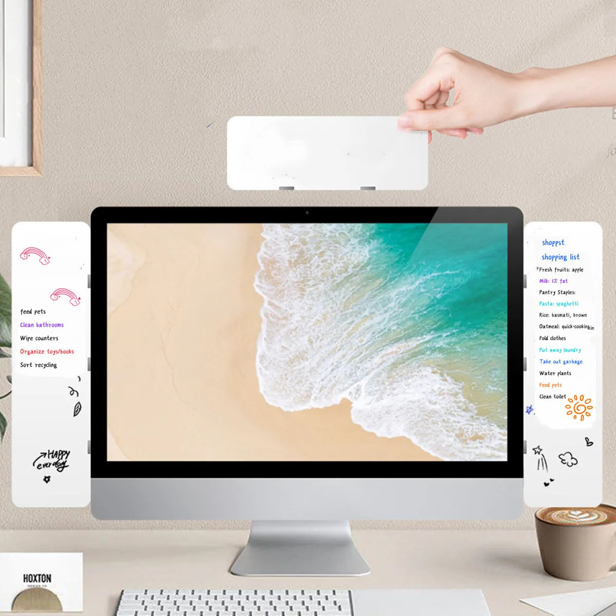 Magnetic Computer Screen Message Board Erasable Desktop Office