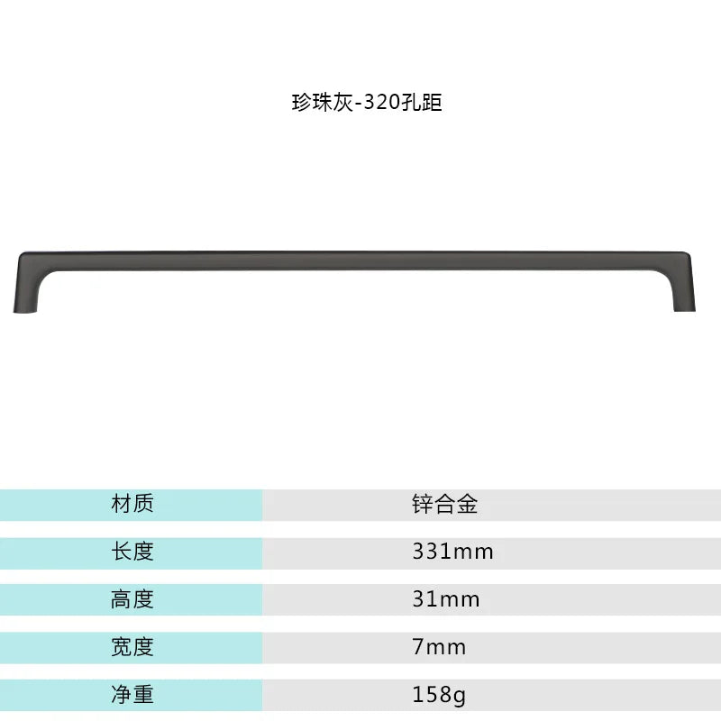 Silver Cabinet Storage Handles 96-320mm Dressers Cupboard Closet