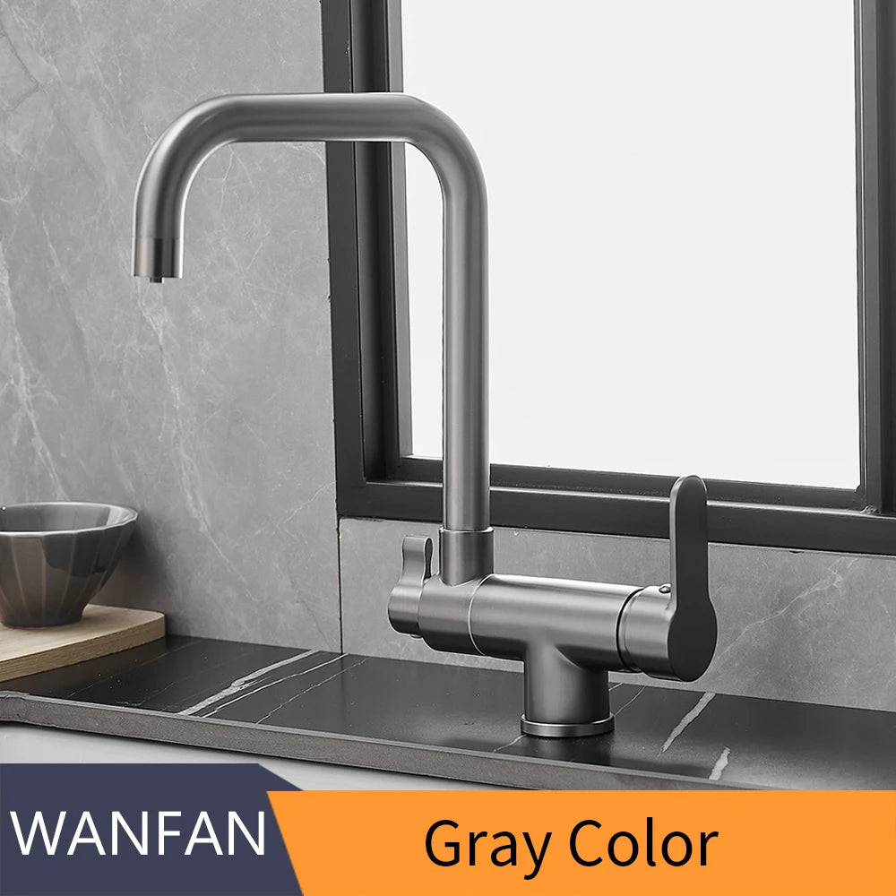 Grey Color Faucets Folded Waterfilter Taps Mixer Drinking