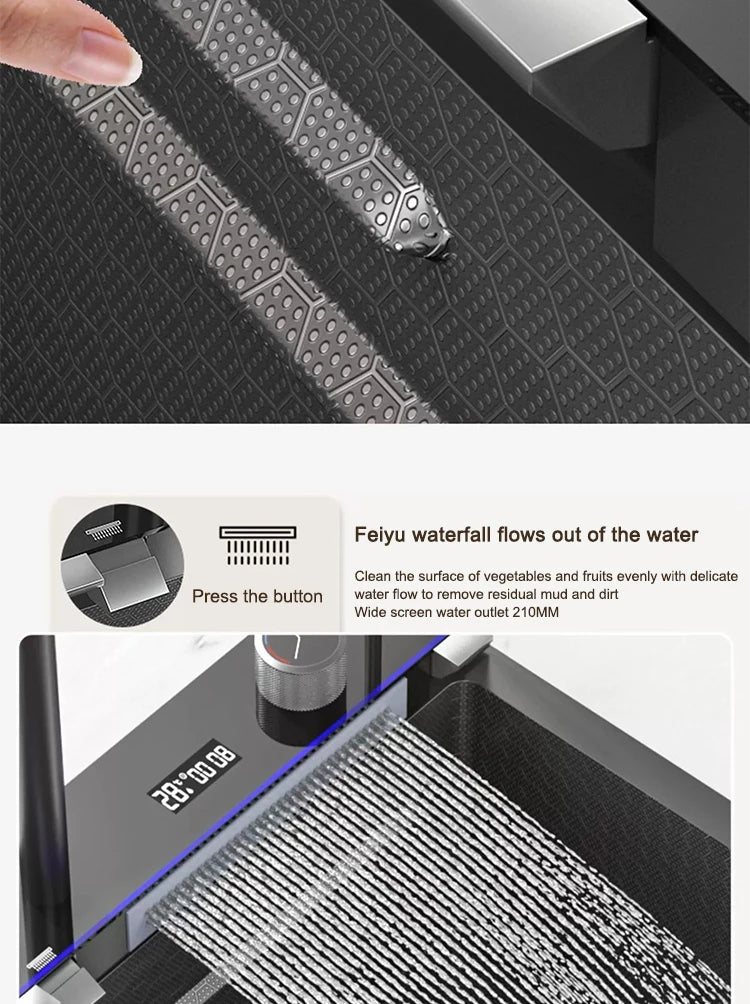 Sink Stainless Steel Waterfall Sinks Extra Large Slot