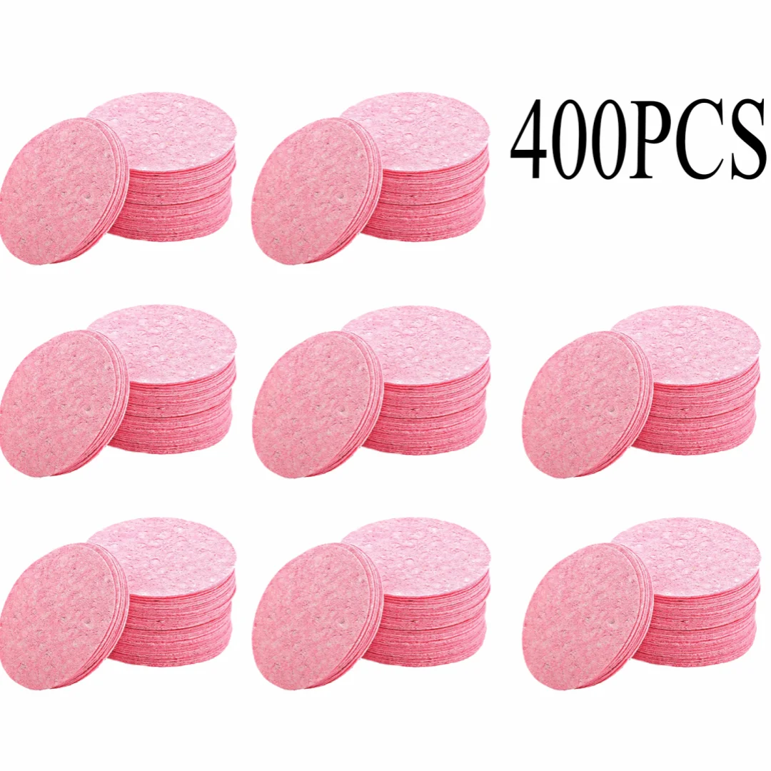 50-1000pcs Compress Face Wash Puff Natural Wood Pulp