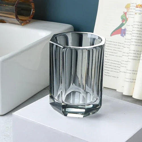 Crystal Glass Bathroom Kit Couple Mouthwash Cup Tray