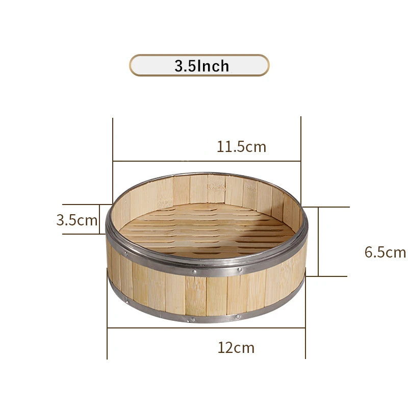 Reusable Round Bamboo Steamer Cover Dumplings Steaming Grid
