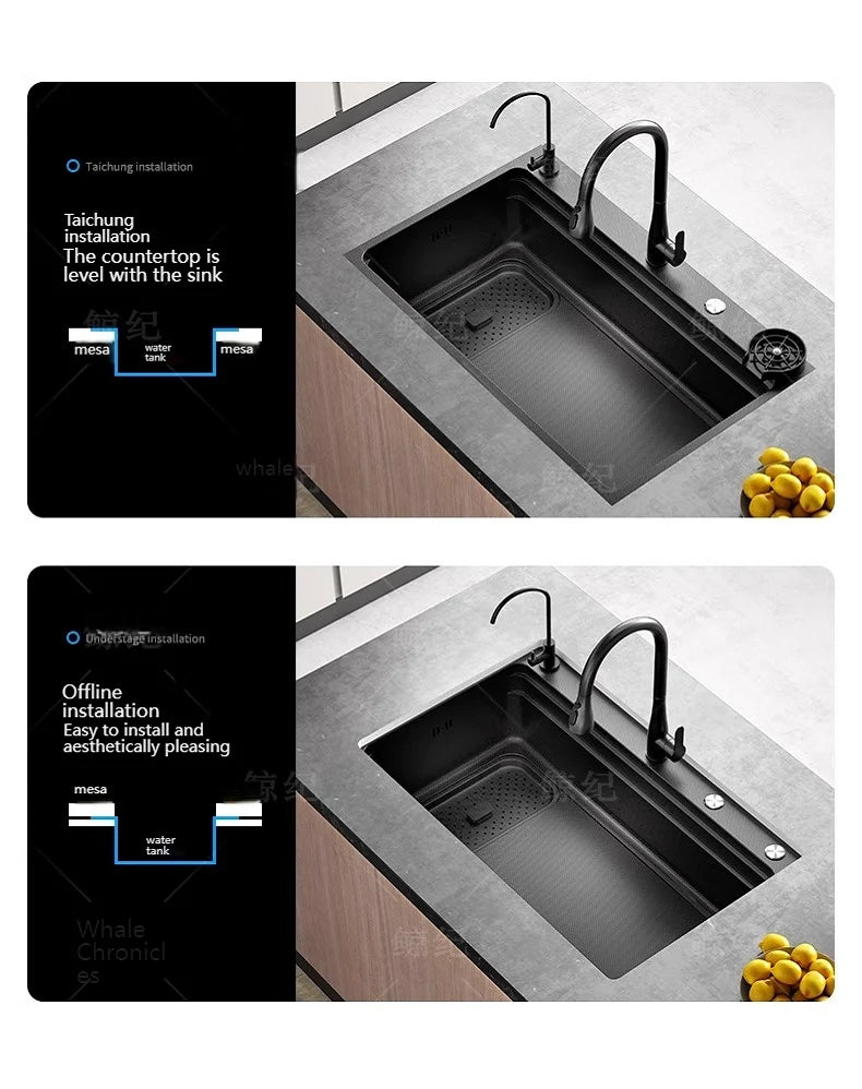 Stainless Steel Sink Gray Large Slot Wash Vegetables