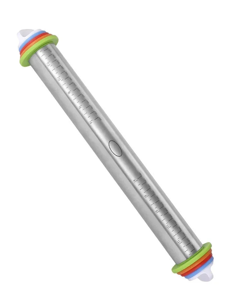 Adjustable Stainless Steel Rolling Pin Non-Stick Pastry Mat
