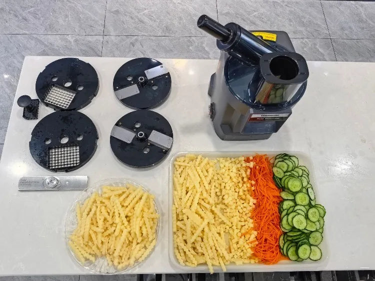 In Dual-Feed Electric Food Chopper Automatic Potato Dicer