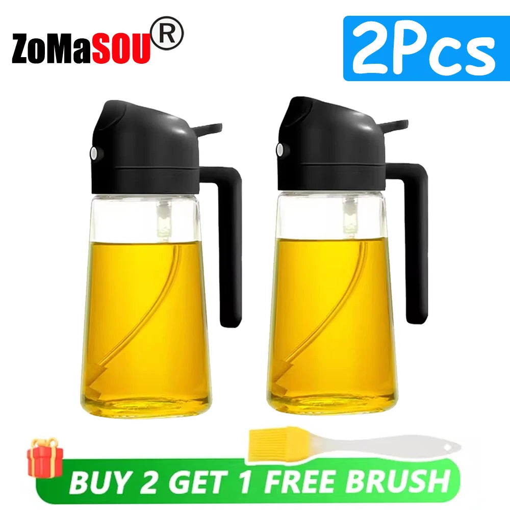 1-4pc 2-In-1 Sprayer Pourer Oil Empty Bottle Plastic