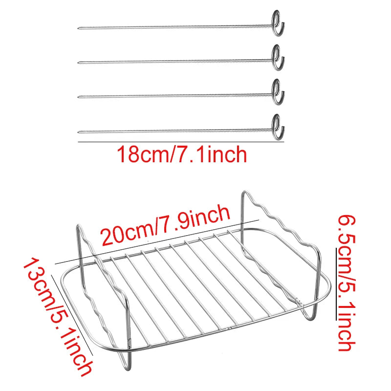 Air Fryer Baking Rack Metal Square/Round/Rectangle Oven Grill