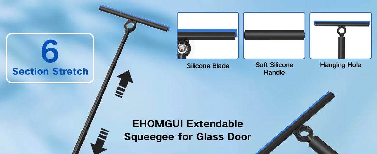 Ehomgui Shower Squeegee Glass Door Wiper Scraper Cleaner