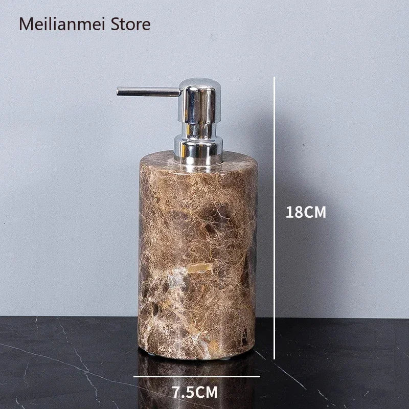 Dark Natural Marble Bathroom Brown Luxury Toothbrush Holder