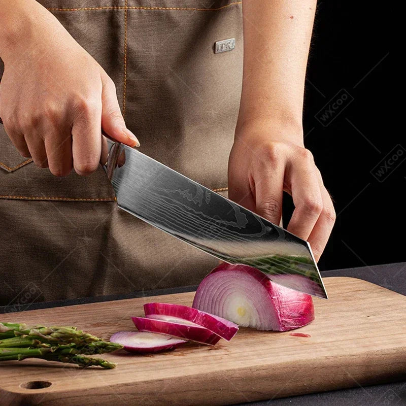 Wxcoo Damascus Pattern Chef Knife Professional Japanese Knives
