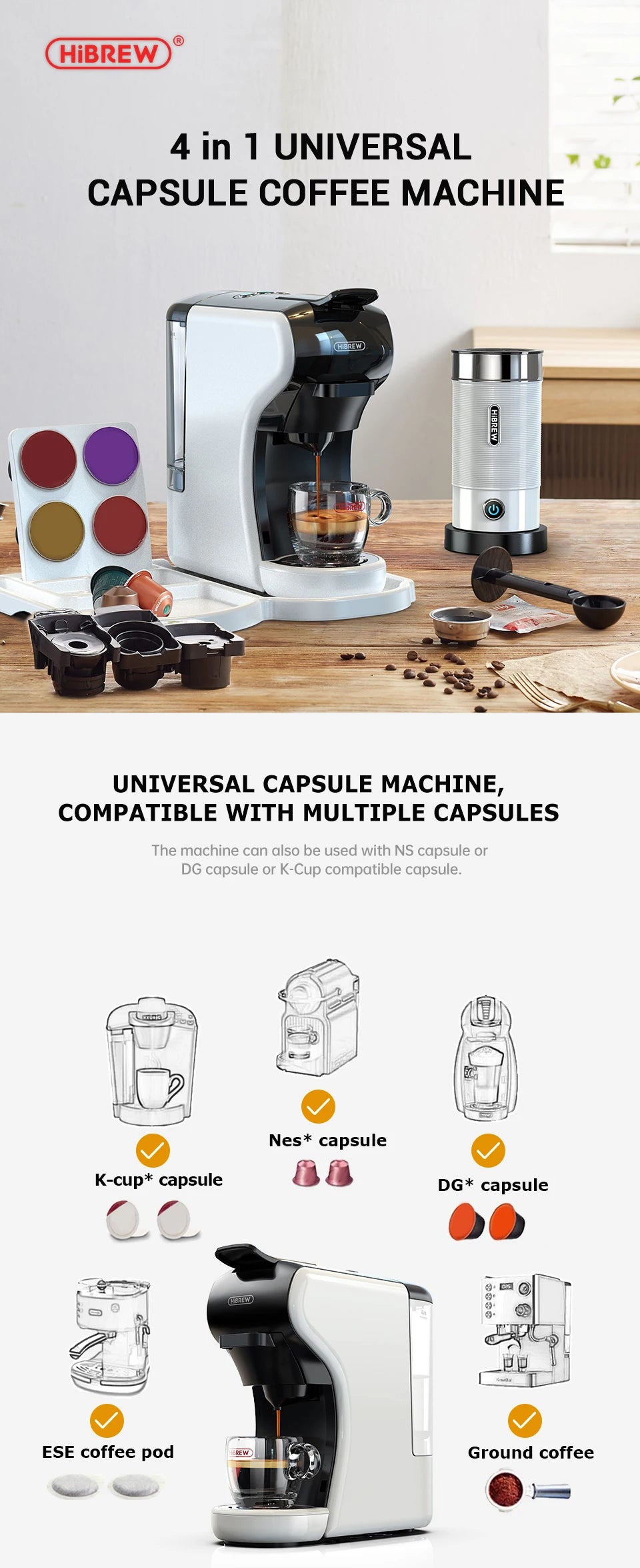 Hibrew In Multiple Capsule Coffee Maker Full Automatic