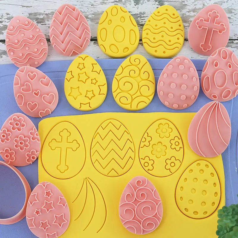 10pcs/Set Easter Cookie Cutters 3d Rabbit Egg Cartoon
