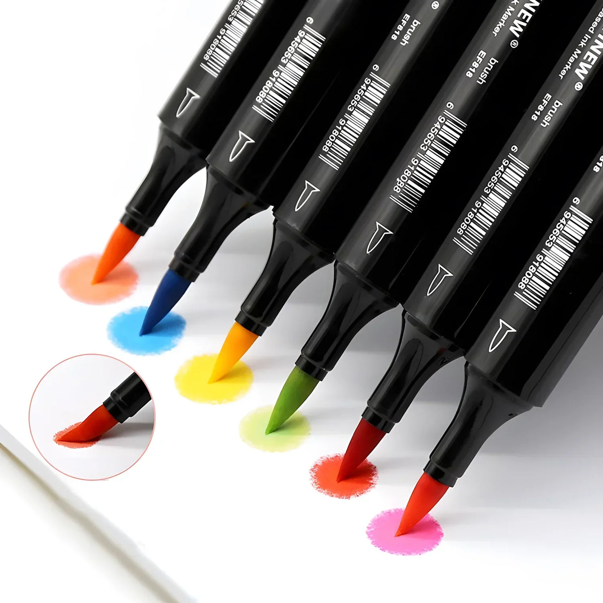 Touchnew Alcohol Markers Soft Brush Tip Brush Markers