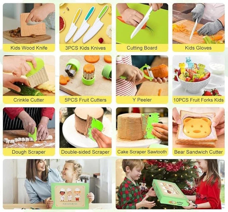 11/13/17pcs Kids Cooking Sets Real Cooking Montessori Toddlers