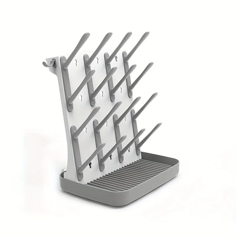 1pc Bottle Drying Rack Vertical Dryer 18 Hooks