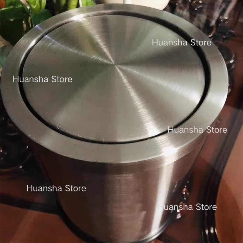 Stainless Steel Trash Can Gold Bathroom Bedroom Recycle