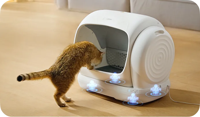 106l Smart Automatic Cat Litter Box Semi-Open Self-Cleaning