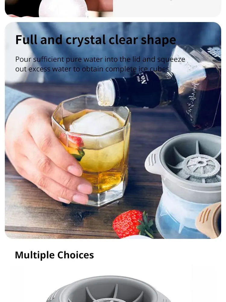 1/2pcs Bar Whiskey Round Ice Cube Maker Silicone