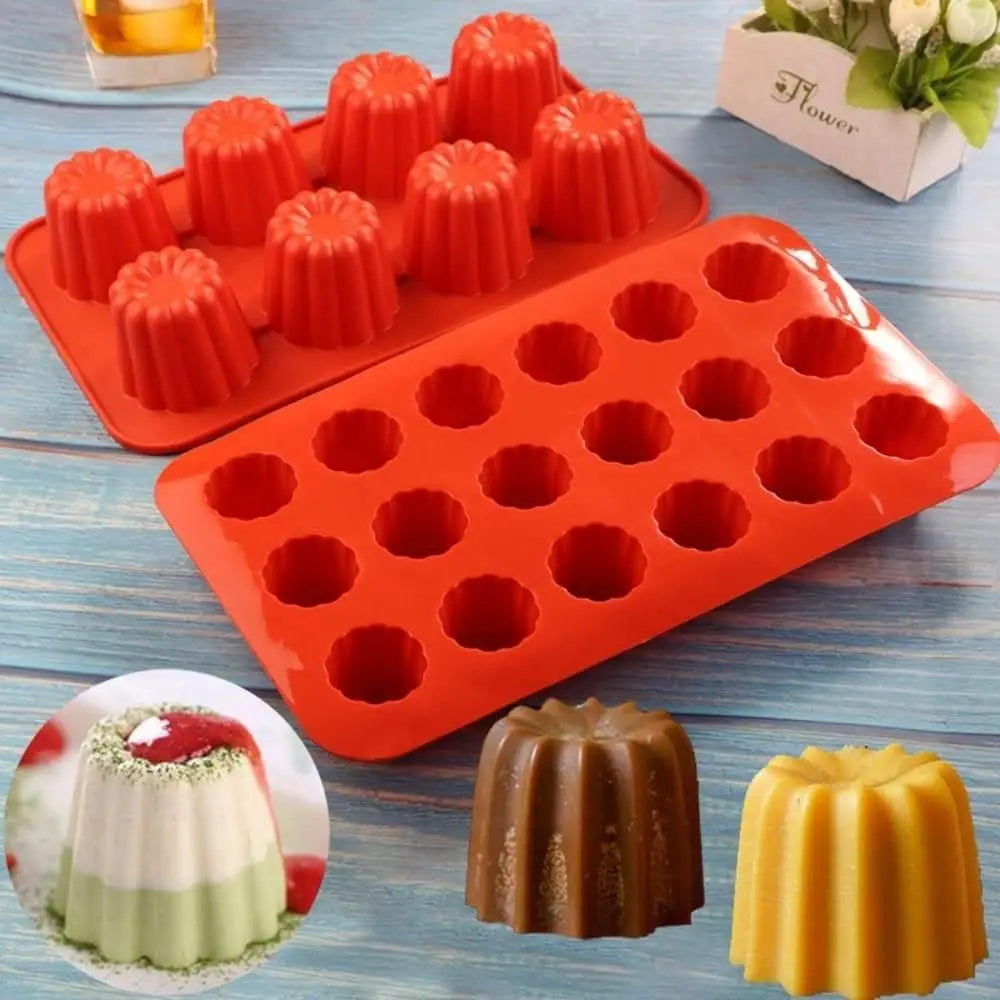 8/18 Cavity Silicone Canele Mold Mini Nonstick Canneles
