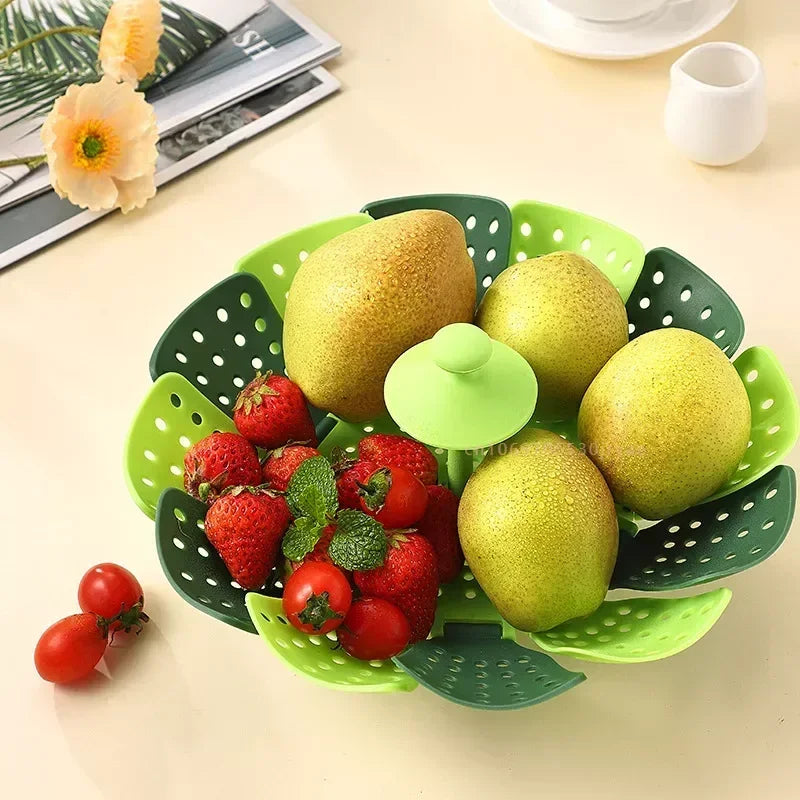 1pc Folding Food Steamer Vegetable Fruit Food Basket