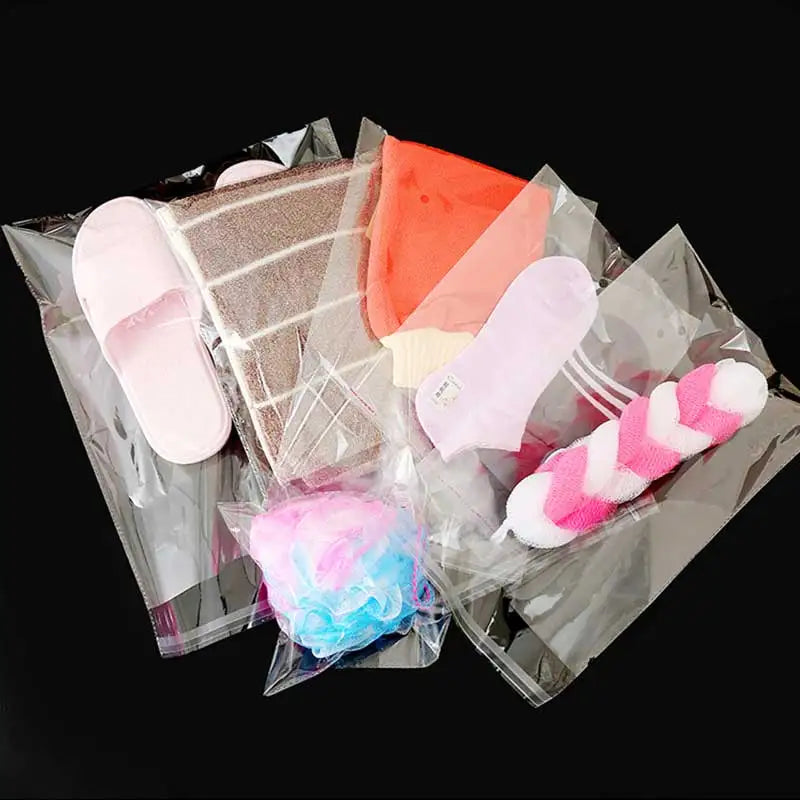 100-500pcs Clear Opp Self Adhesive Bags Transparent Plastic