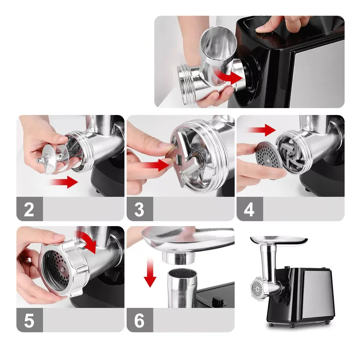 Stainless Electric Meat Grinder 1000w Sausage Stuffer Meat