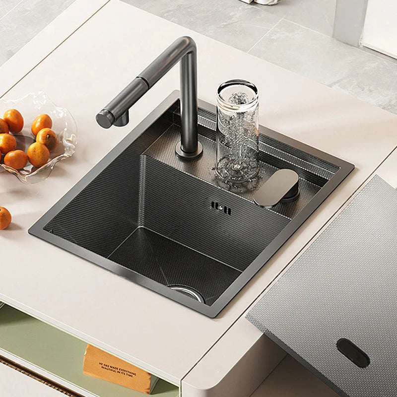 Hidden Sink Stainless Steel Bar Sinks Apartment Embossed