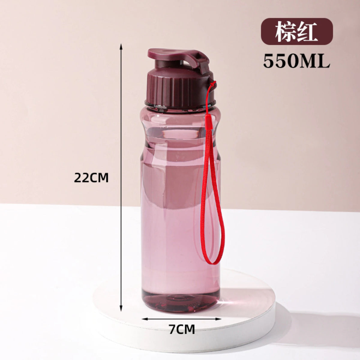 Transparent Water Bottle Sport Cup Drinking 650ml Water