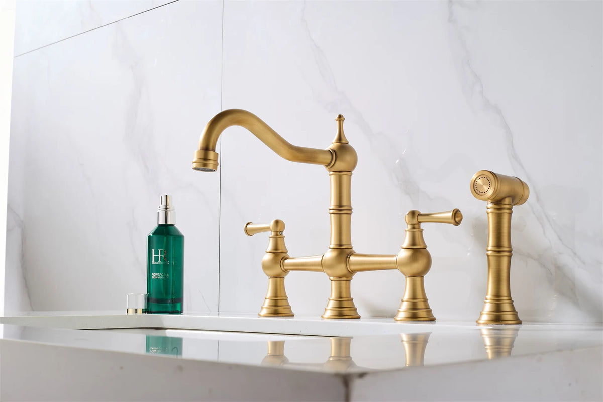 Basin Faucet Cold Faucet Brass Double-Handle Swivel Sink
