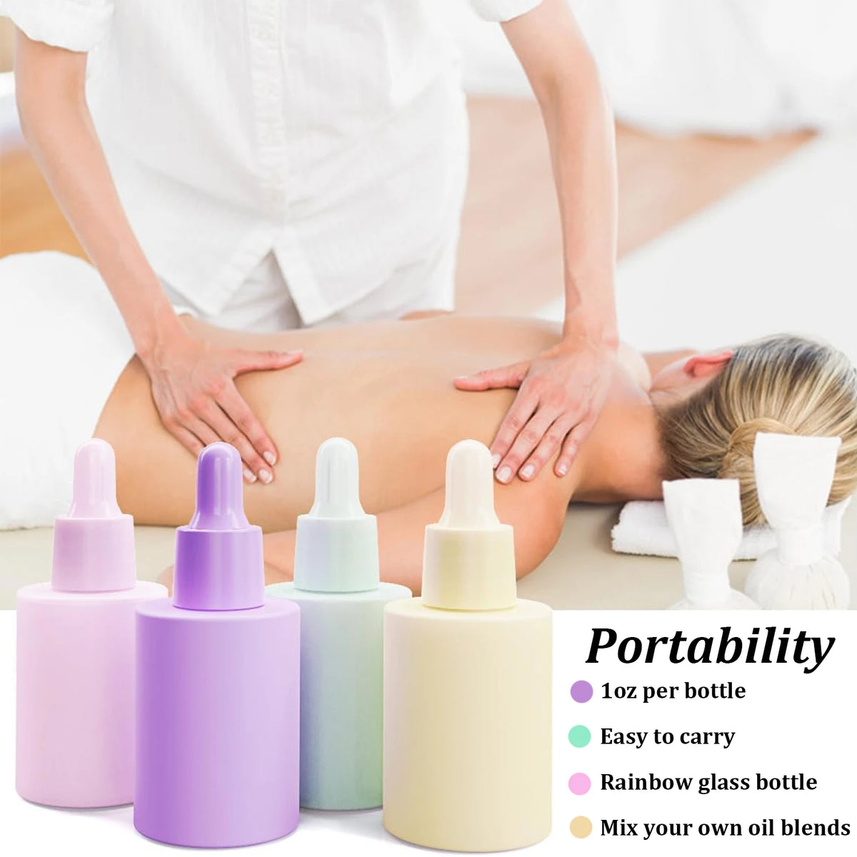10pcs 30ml Dropper Bottles Macaron Colored Glass Container