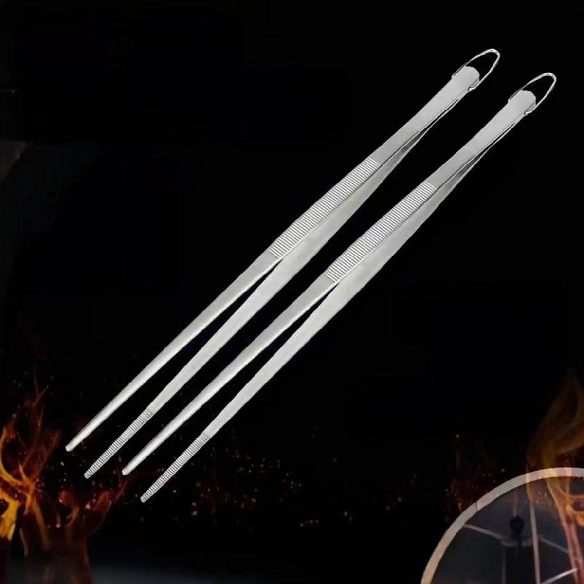 Long Cooking Tongs Stainless Steel Tongs Non-Slip Heat