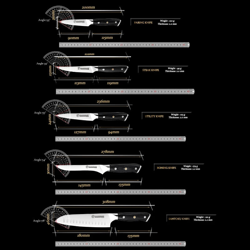 Grandsharp Knives Germany 4116 High Carbon Stainless Steel