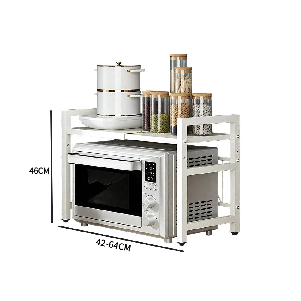 1pc Expandable Microwave Shelf Organizer Moisture Rust Proof