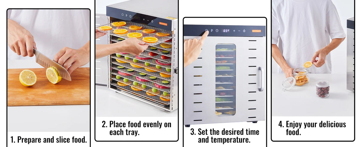 Succebuy Food Dehydrator Machine 10 Stainless Steel Trays