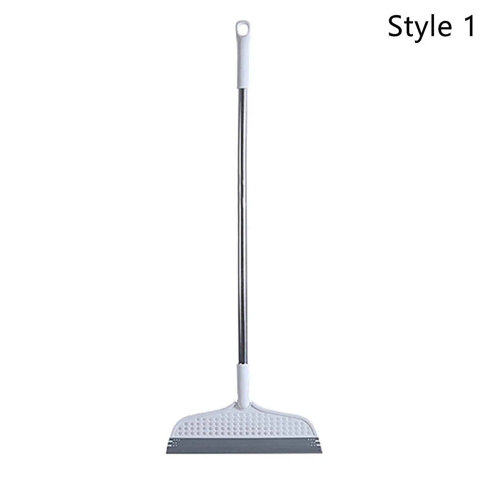 Silicone Floor Scraper Broom - Non-Stick Hair &