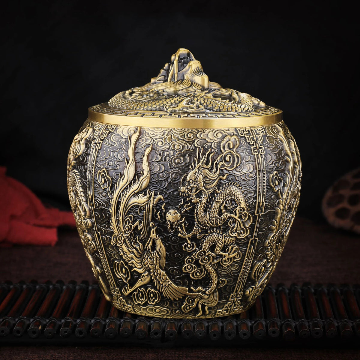Retro Brass Tea Can Sugar Tea Jar Decorative