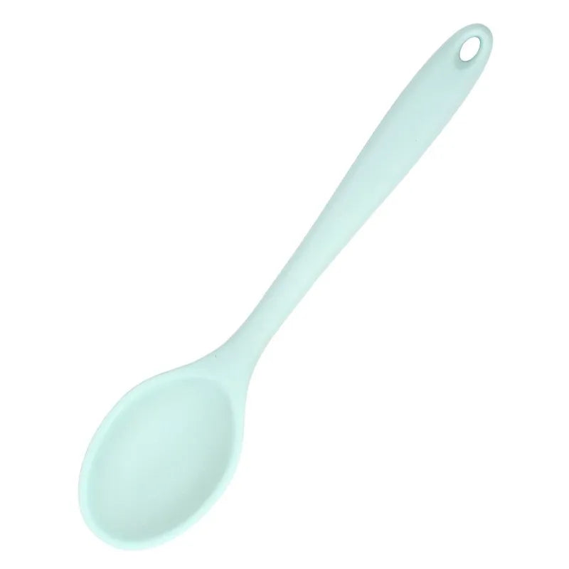 1pc Soft Silicone Spoon Stirring Long Handle Tableware