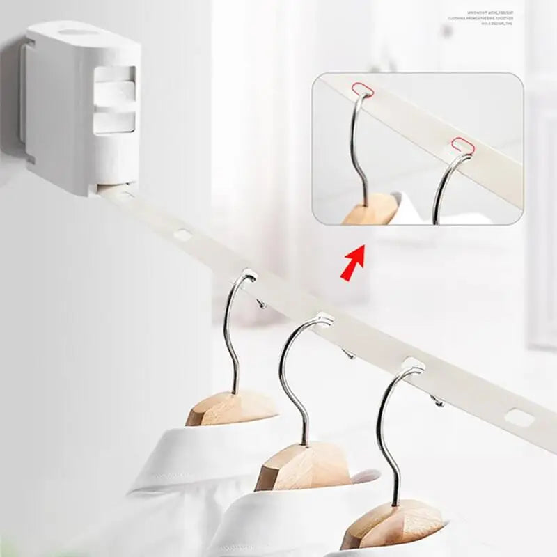 Retractable Clothesline Indoor Outdoor Clothes Drying Rack Rope