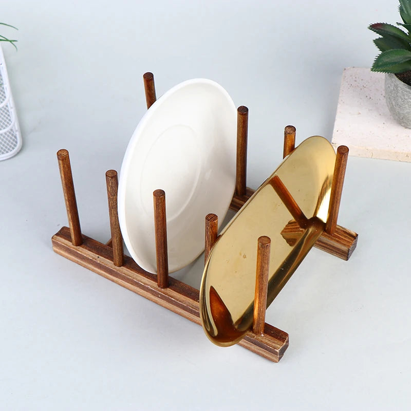 Wooden Dish Drainer Rack Plate Dish Drying Rack