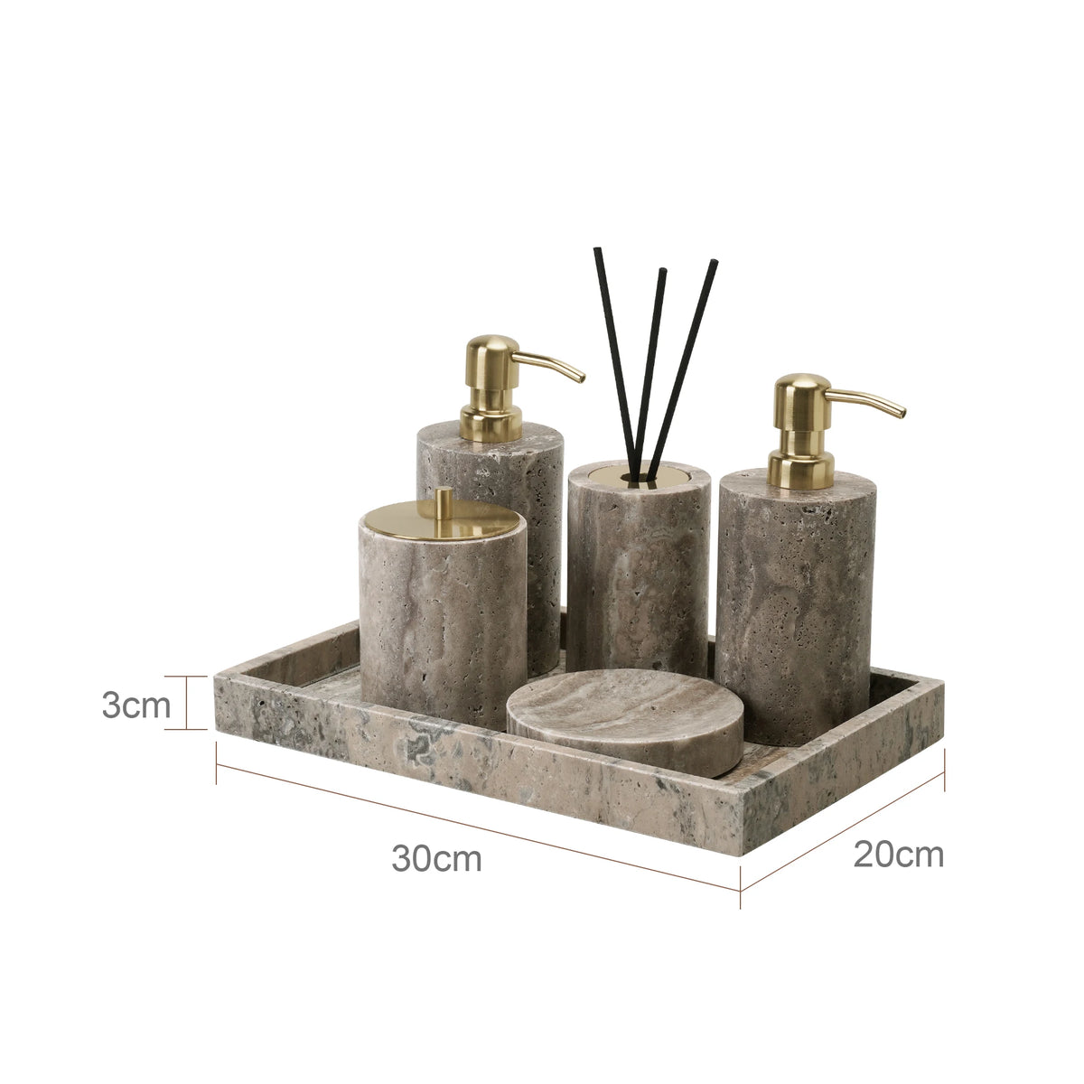 Grigio Travertino Bathroom Sets Vintage Marble Soap Holder