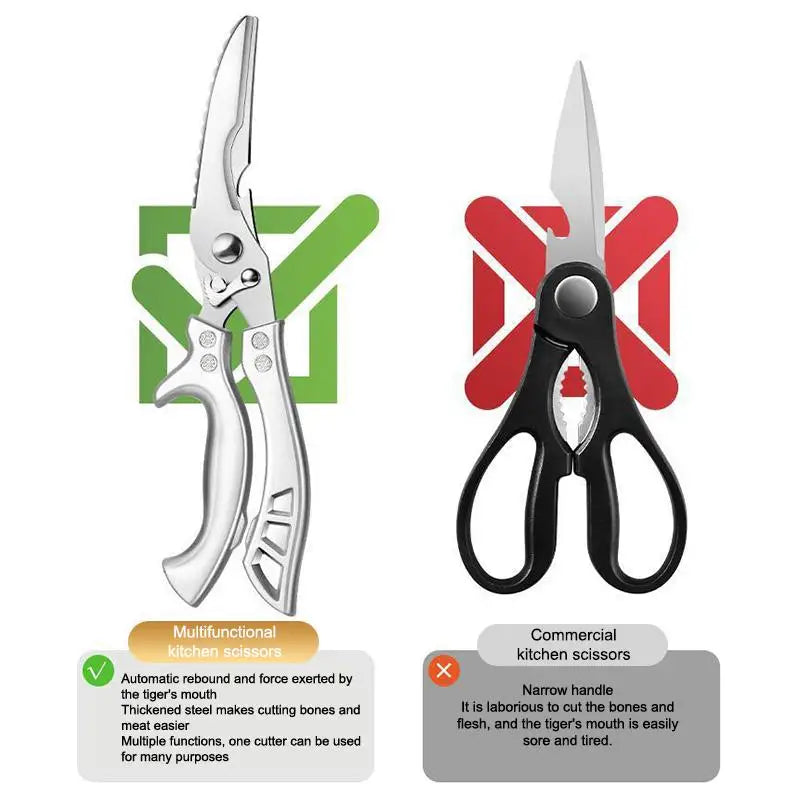 Multipurpose High Carbon Steel Chicken Scissors Ultra Sharp