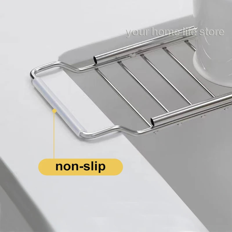 Drain Rack Expandable Over Sink 304 Stainless Steel